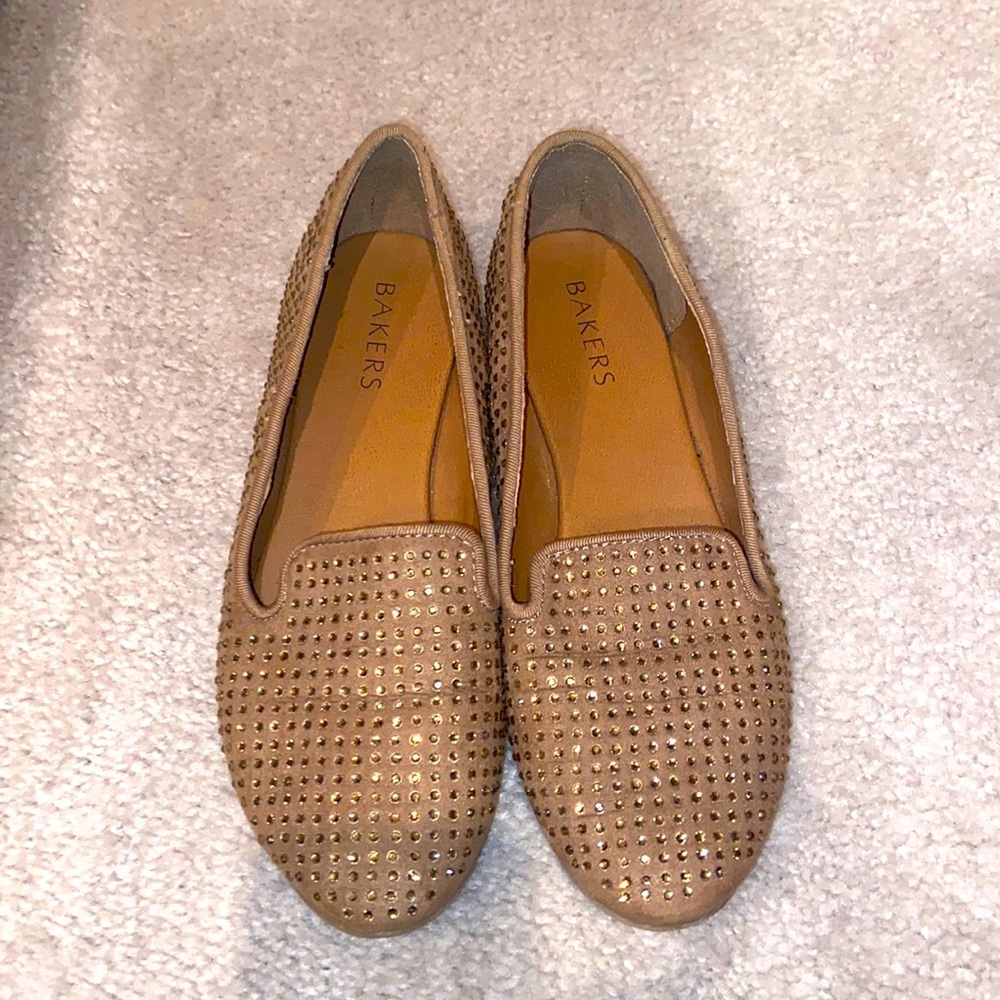 BAKERS Gold Rhinestone Studded Flats!!